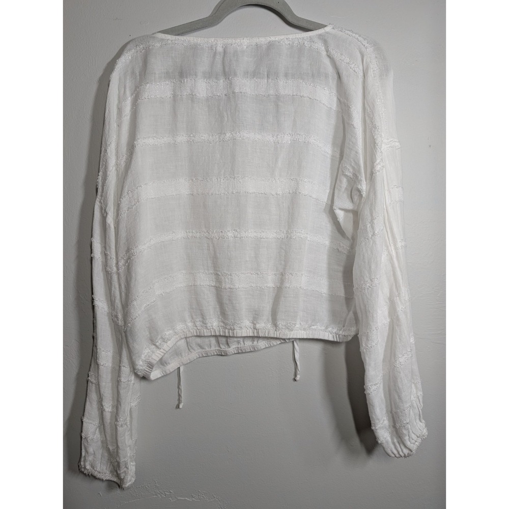 Bella Dahl Shirt Women's L White Long Blouson Sleeve